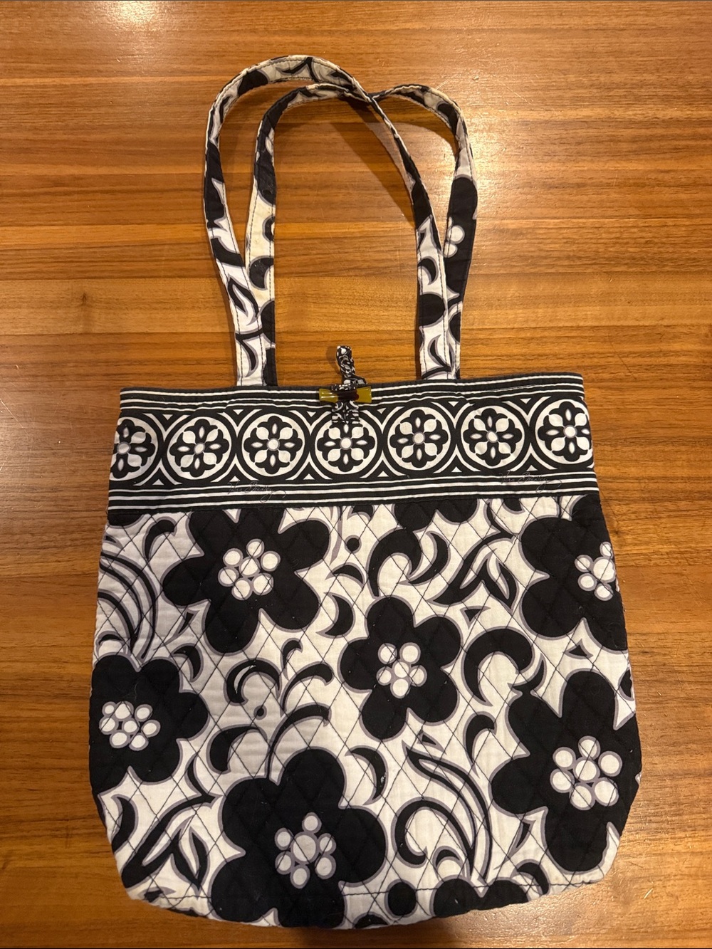 Vintage Vera Bradley Large Toggle Tote - Night and Day Retired Pattern